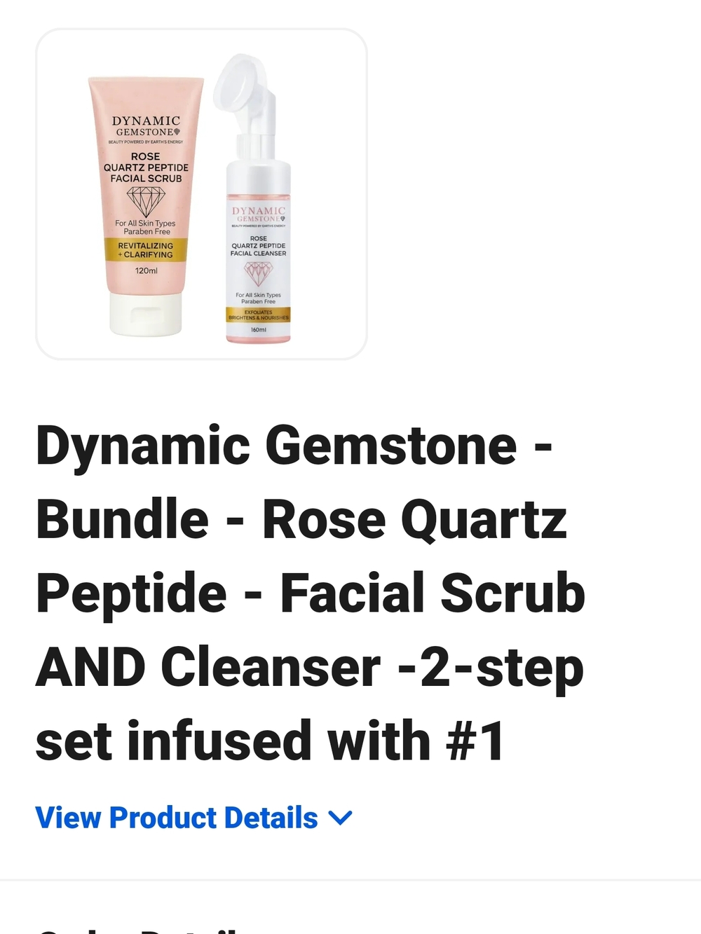 Dynamic Gemstone Rose Quartz Peptide Facial Cleanser & Scrub - Pink Duo